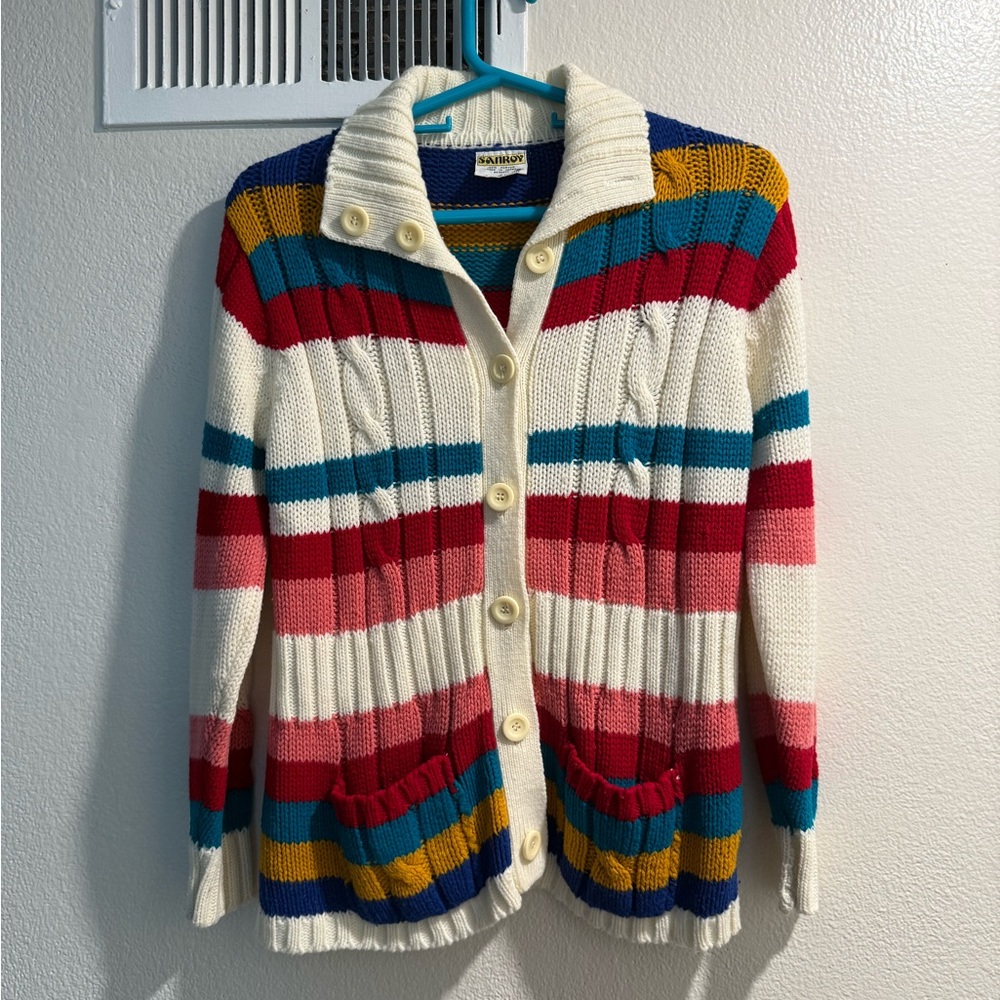 Sanroy Multicolored Vintage Cardigan Sweater